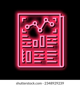 informe estadístico vector de signo de luz neón. ilustración de informe estadístico
