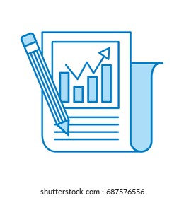 Statistical report with pencil