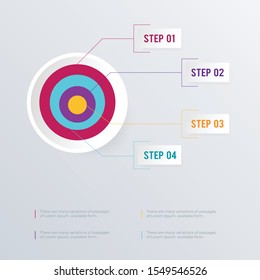 Statistical round infographic template design. Business concept infograph with 4 options, steps or processes. Vector visualization can be used for workflow layout, diagram, annual report, web