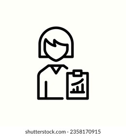 statistician, analist icon, isolated icon in light background, perfect for website, blog, logo, graphic design, social media, UI, mobile app