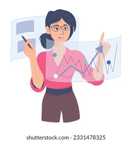Ilustración plana estadística disponible para uso premium 
