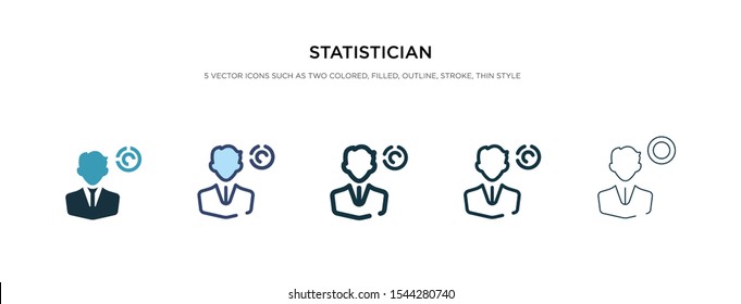 statistician icon in different style vector illustration. two colored and black statistician vector icons designed in filled, outline, line and stroke style can be used for web, mobile, ui