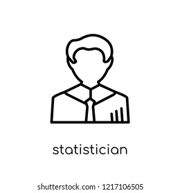 Statistician icon. Trendy modern flat linear vector Statistician icon on white background from thin line Professions collection, editable outline stroke vector illustration
