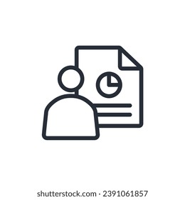 statistician icon. vector.Editable stroke.linear style sign for use web design,logo.Symbol illustration.