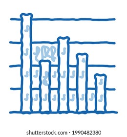 Statistician Infographic sketch icon vector. Hand drawn blue doodle line art Statistician Analytic Info Graphic, Statistic Diagram And Stats sign. isolated symbol illustration