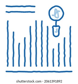 Statistician Market Research sketch icon vector. Hand drawn blue doodle line art Points Scatter Plot Magnifier, Statistician Tracking Table sign. isolated symbol illustration