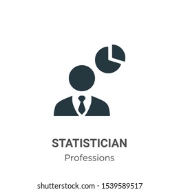 Statistician vector icon on white background. Flat vector statistician icon symbol sign from modern professions collection for mobile concept and web apps design.