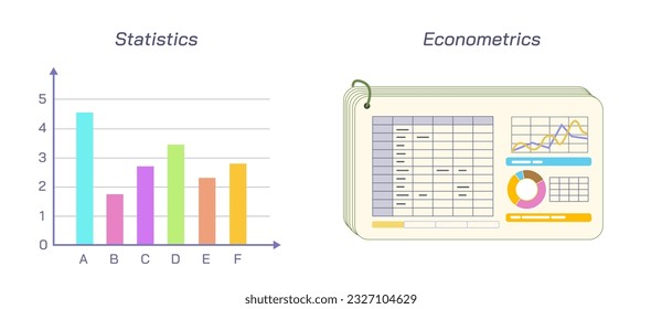 Statistics is about analysing data, econometrics is the application of statistical methods to economic data. Both disciplines involve the use of probability theory and computer simulations vector