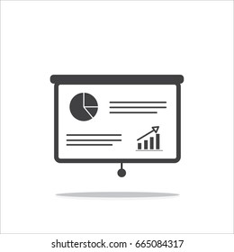 Statistics, accounting vector icons,  Charts, presentation and pie chart signs. Analysis, report and business case symbols.
