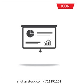 Statistics, accounting vector icons, Charts, presentation and pie chart signs. Analysis, report and business case symbols.
