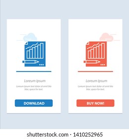 Statistics, Analysis, Analytics, Business, Chart, Graph, Market  Blue and Red Download and Buy Now web Widget Card Template