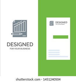 Statistics, Analysis, Analytics, Business, Chart, Graph, Market Grey Logo Design and Business Card Template