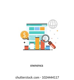 Statistics and analysis concept design. Vector line design