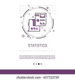 Statistics Analysis Concept Finance Diagram Data Web Banner With Copy Space Vector Illustration