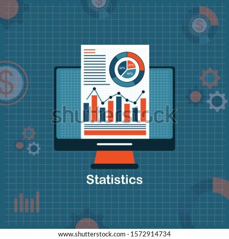 Statistics and Analysis. Analysis Finance Graph Financial Business Chart Flat Vector