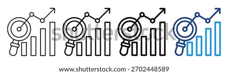 Statistics Analysis Icon Different Outline Collection Set