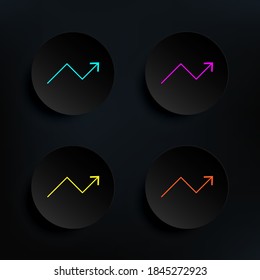 Statistics up arrow dark badge color set icon. Simple thin line, outline vector of web icons for ui and ux, website or mobile application
