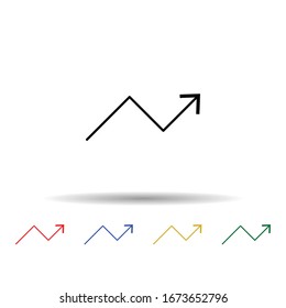 Statistics up arrow multi color icon. Simple thin line, outline vector of online and web icons for ui and ux, website or mobile application