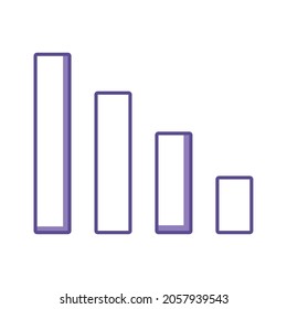icono de gráfico de barras de estadísticas con sombra