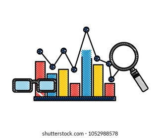 statistics bar graph pointed line analysis