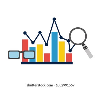 statistics bar graph pointed line analysis