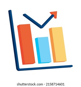 statistics bars with arrow icon