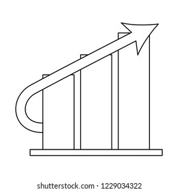 Statistics bars up in black and white