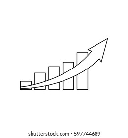 statistics bars growing icon vector illustration graphic design