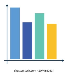 barra de estadísticas icono aislado infográfico