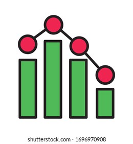 statistics bars line and fill style icon vector illustration design