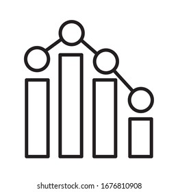 statistics bars line style icon vector illustration design