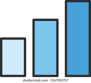 statistics bars web vector icon. Isolated vector illustration. EPS 10.