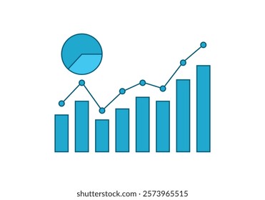 Statistics or blue chart of business result