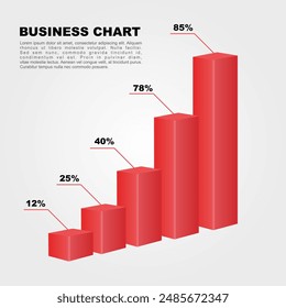 statistics business 3d graph bar chart vector