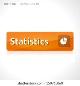 Statistics button template | vector design | business banner with symbol icon | website element | orange