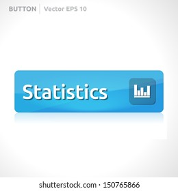 Statistics button template | vector design | business banner with symbol icon | website element | blue