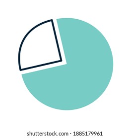 statistics with cake form and blue color vector illustration design