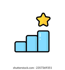 Statistics Cartoon Vector Icon Illustration. Business Icon Concept Isolated Premium Vector. Flat Cartoon Style