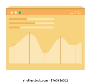 Statistics in the chart background. Modern illustration slider site page. Working with business statistics web banner. The concept of operation in the business design vector.