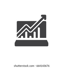 Statistics charts  icon vector, filled flat sign, solid pictogram isolated on white. Symbol, logo illustration. Pixel perfect