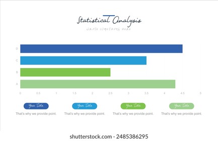 Columna de estadísticas Plantilla Horizontal de diseño gráfico con lugar para su contenido. Diseño plano, fácil de usar para su Sitio web o presentación.