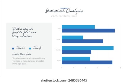 Columna de estadísticas Plantilla Horizontal de diseño gráfico con lugar para su contenido. Diseño plano, fácil de usar para su Sitio web o presentación.