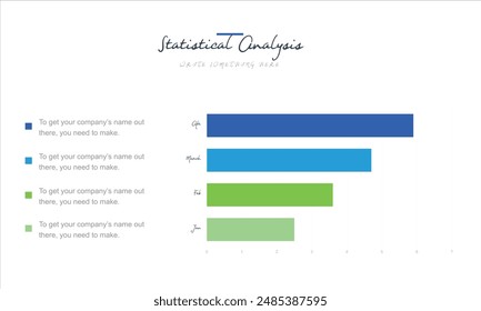 Columna de estadísticas Plantilla Horizontal de diseño gráfico con lugar para su contenido. Diseño plano, fácil de usar para su Sitio web o presentación.