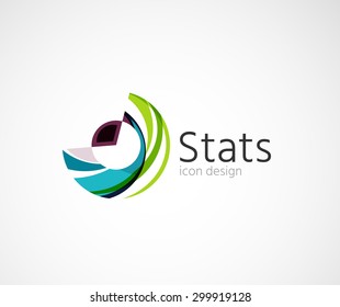 Diseño del logotipo de la empresa de estadística. Ilustración vectorial. Icono de economía comercial