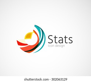 Logo-Design des Statistischen Unternehmens. Vektorgrafik. Symbol Wirtschaft