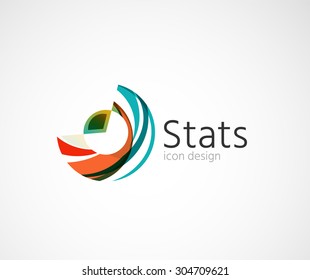 Diseño del logotipo de la empresa de estadística. Ilustración vectorial. Icono de economía comercial