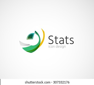 Diseño del logotipo de la empresa de estadística. Ilustración vectorial. Icono de economía comercial