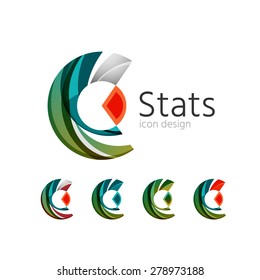 Statistics company logos et. Vector illustration. Economy business icon made of overlapping shapes