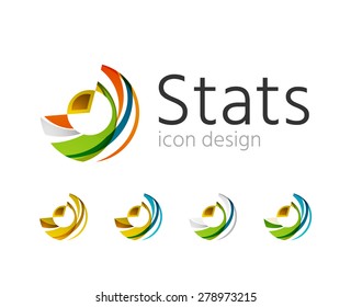 Statistics company logos et. Vector illustration. Economy business icon made of overlapping shapes