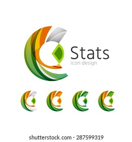 Statistics company logos et. Vector illustration. Economy business icon made of overlapping shapes